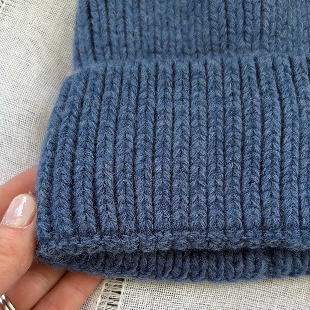 Lulu's Blue Knit Hat Classic Winter Accessory - Picture 5 of 9